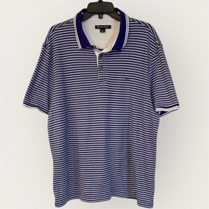 Michael Kors Purple and White Striped Polo Shirt